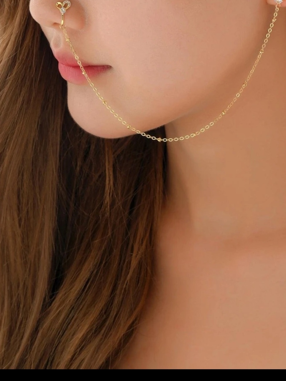 Affordable Fashion Finds Gold Heart Nose Chain - Gold